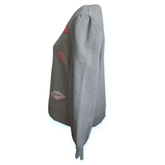 Kate Spade New York Lips Sweatshirt Gray & PINK Sz.XL EUC - Picture 4 of 7